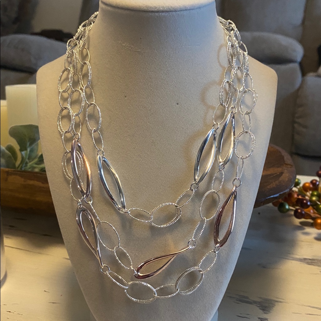 Dana Buchman Silver Multi-Strand Necklace 16$